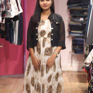 georgette coat with pretty gown