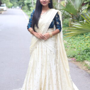perfectly curated half saree