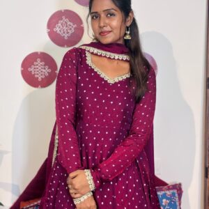 designer gown with dupatta
